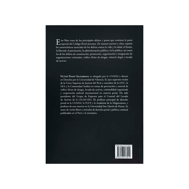 Contracubierta del libro Derecho Penal Parte Especial: Los Delitos.