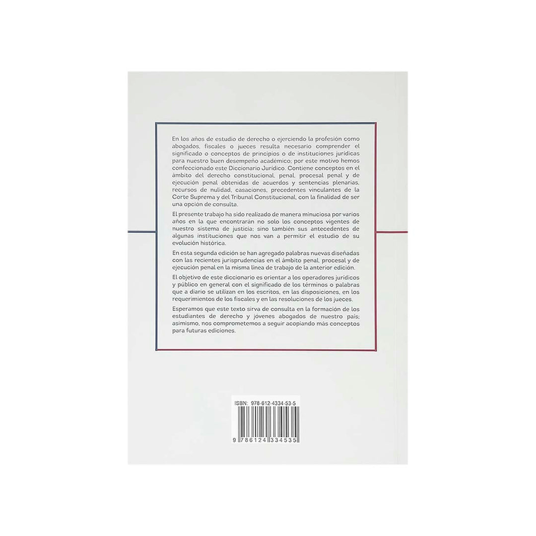 Contracubierta del libro Diccionario
Jurídico: Segunda Edición.