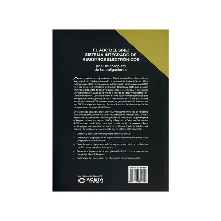 Contracubierta del libro El ABC del SIRE: Sistema Integrado de Registros Electrónicos.