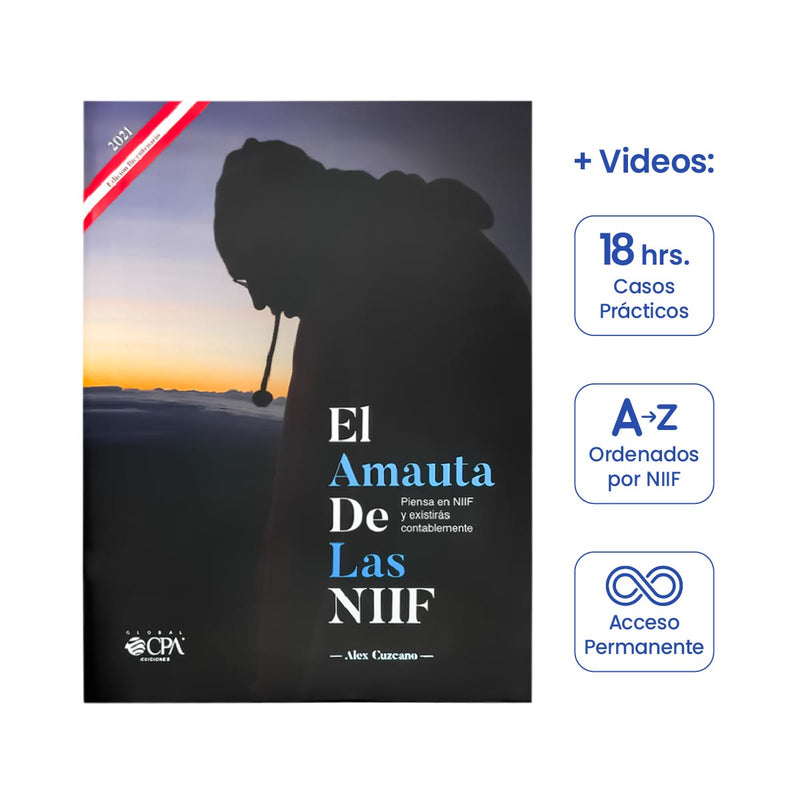 Cubierta del  libro El Amauta de las NIIF 2021 + Videos de Casos Prácticos.