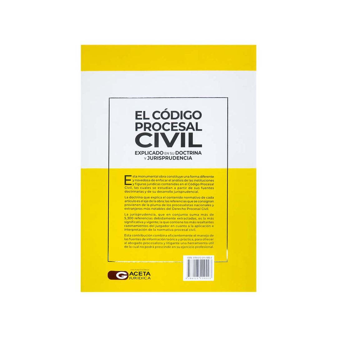 Contracubierta del libro El Código Procesal Civil: Explicado en su Doctrina y Jurisprudencia.