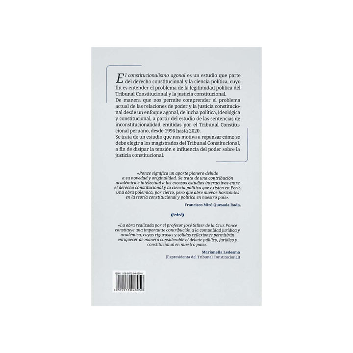 Contracubierta del libro El Constitucionalismo Agonal.