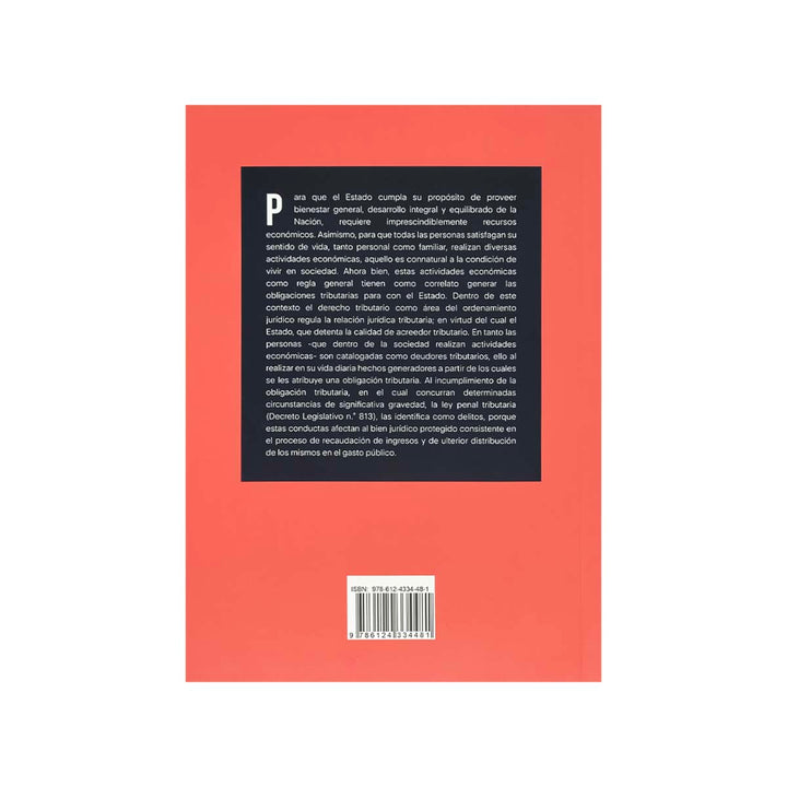 Contracubierta del libro El Delito Tributario y su Exención de Responsabilidad.