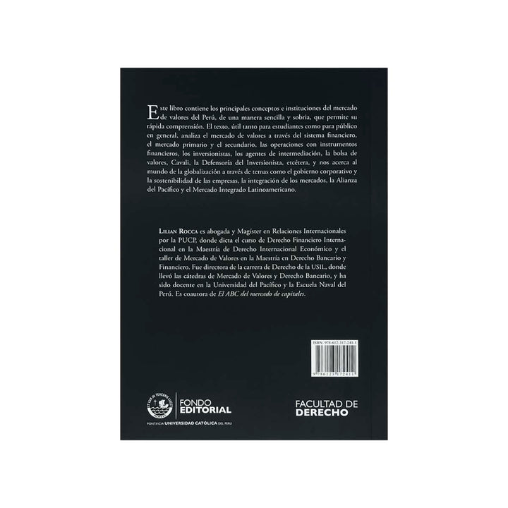 Contracubierta del libro El Mercado de Valores en Fácil.