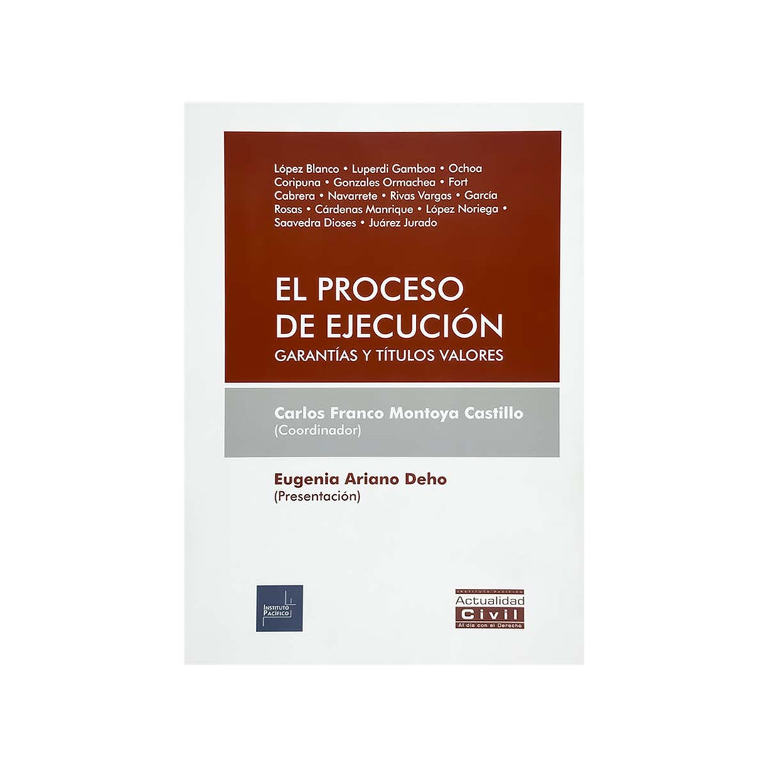 Cubierta del libro El Proceso de Ejecución, Garantías y Títulos Valores.