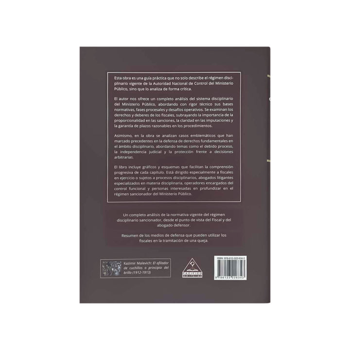 Contracubierta del libro El Régimen Disciplinario de los Fiscales.