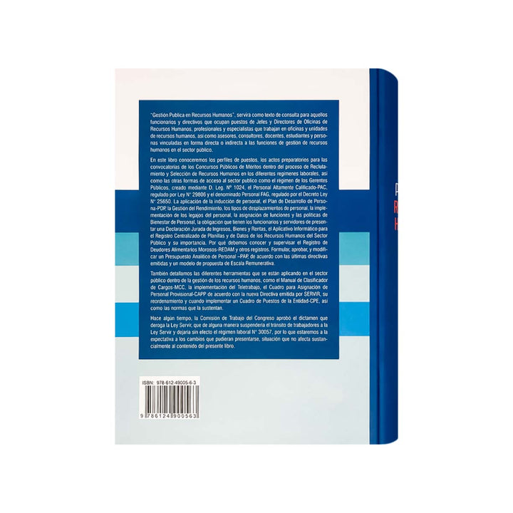 Contracubierta del libro Gestión Pública en Recursos Humanos.