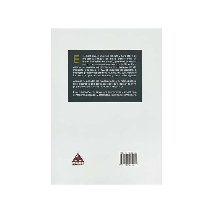 Contracubierta del libro Implicancias Tributarias de las Transferencias de Bienes Inmuebles.