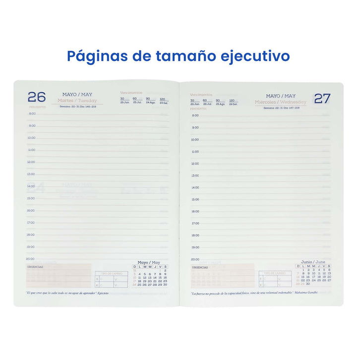 Páginas de Agenda Ejecutiva 2026 + Grabado Personalizado.