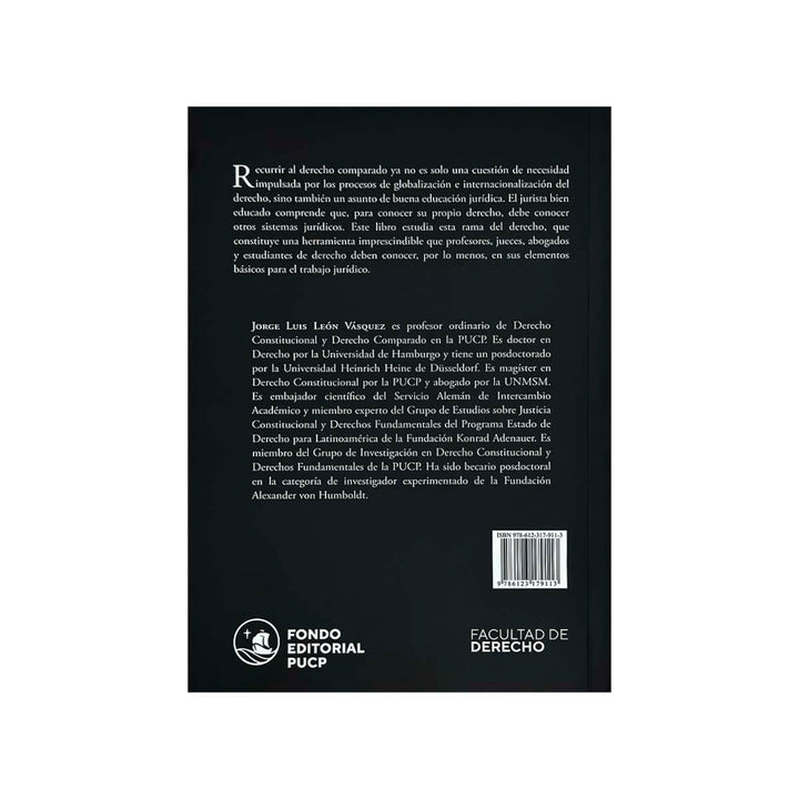 Contracubierta del libro Introducción al Derecho Comparado.