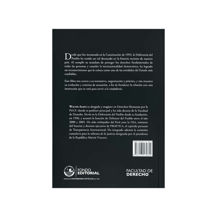 Contracubierta del libro La Defensoría del Pueblo en el Perú y en el Mundo.
