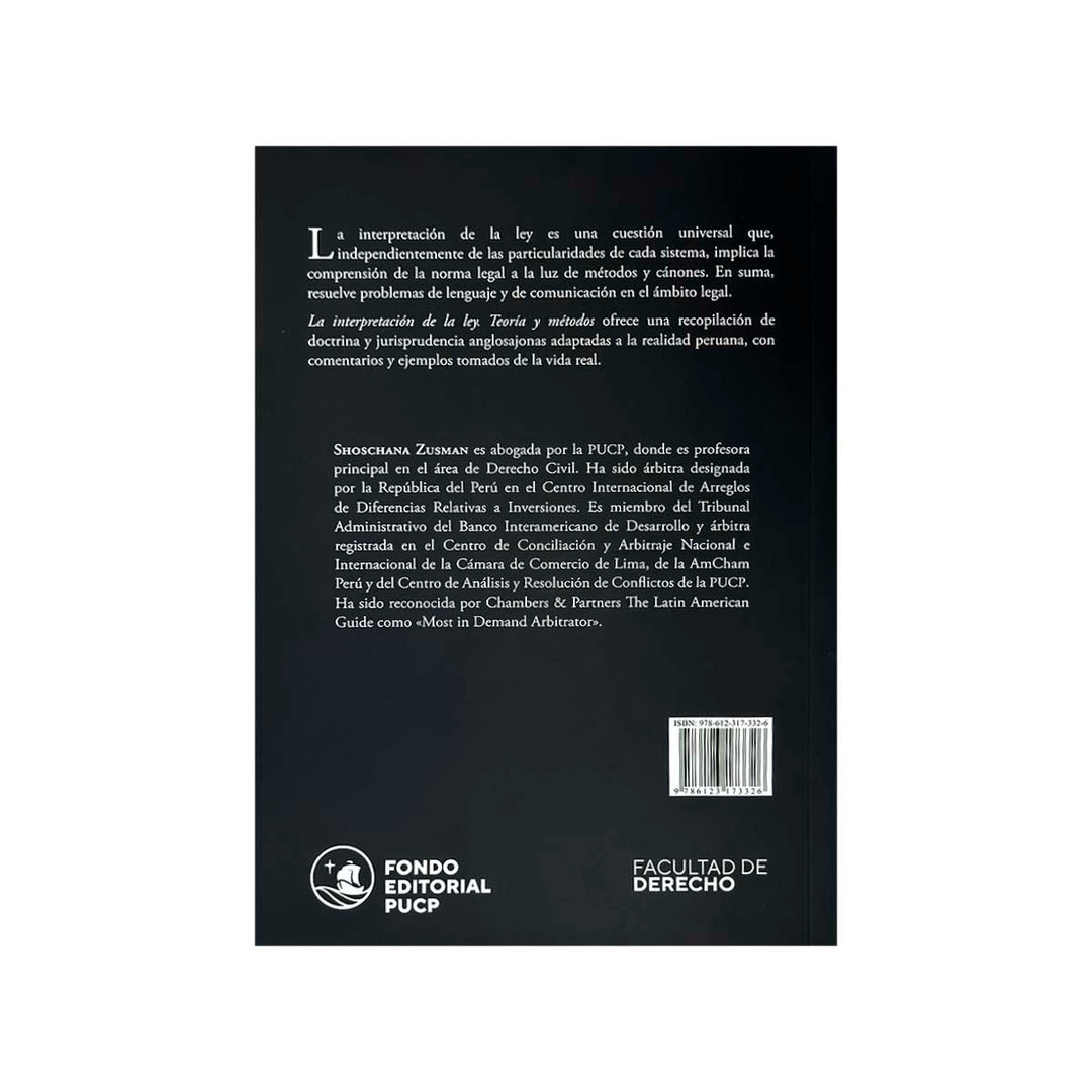 Contracubierta del libro La Interpretación de la Ley: Teoría y Métodos.