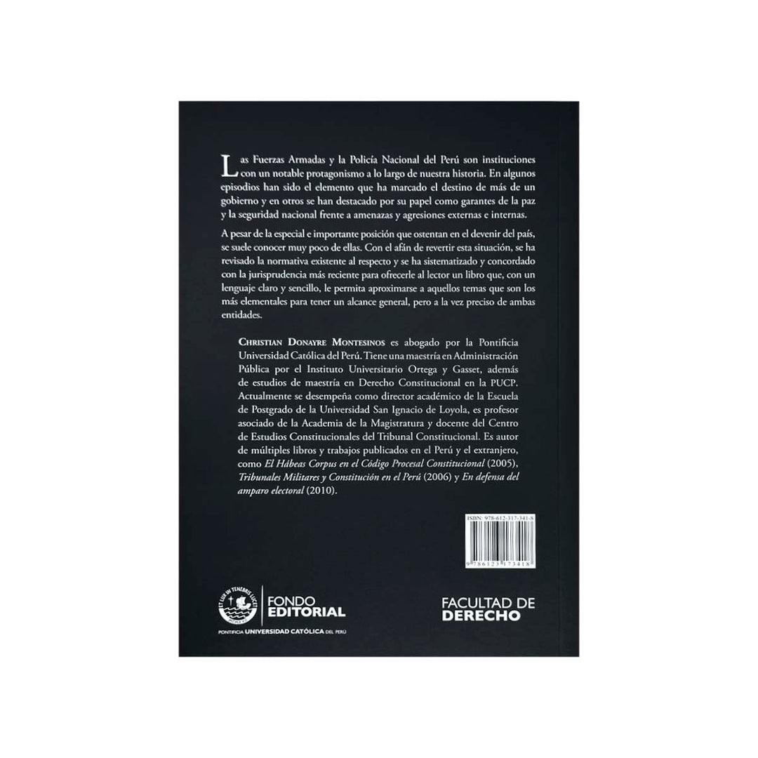 Contracubierta del libro Las Fuerzas Armadas y la Policía Nacional de Perú.