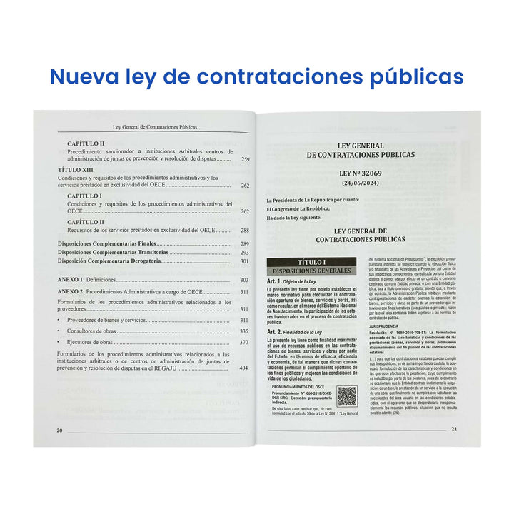 Libro de la Ley General de Contrataciones Públicas, Ley 32069.