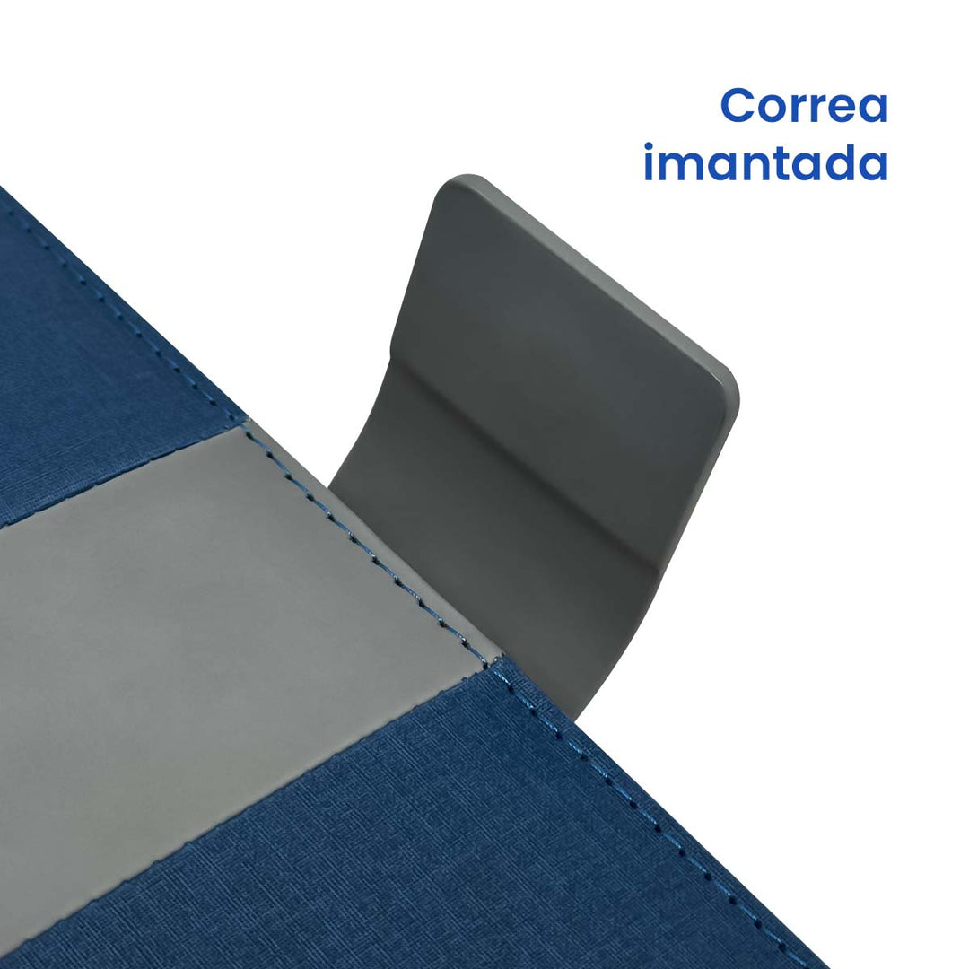 Libreta Ejecutiva Pioner Azul Jaspeada + Grabado + 100 Hojas de Repuesto