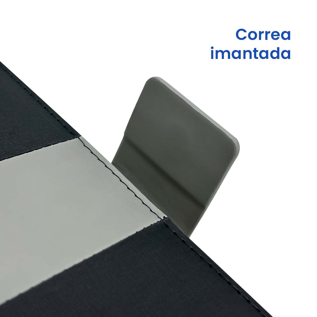 Libreta Ejecutiva Pioner Negra Jaspeada + Grabado + 100 Hojas de Repuesto