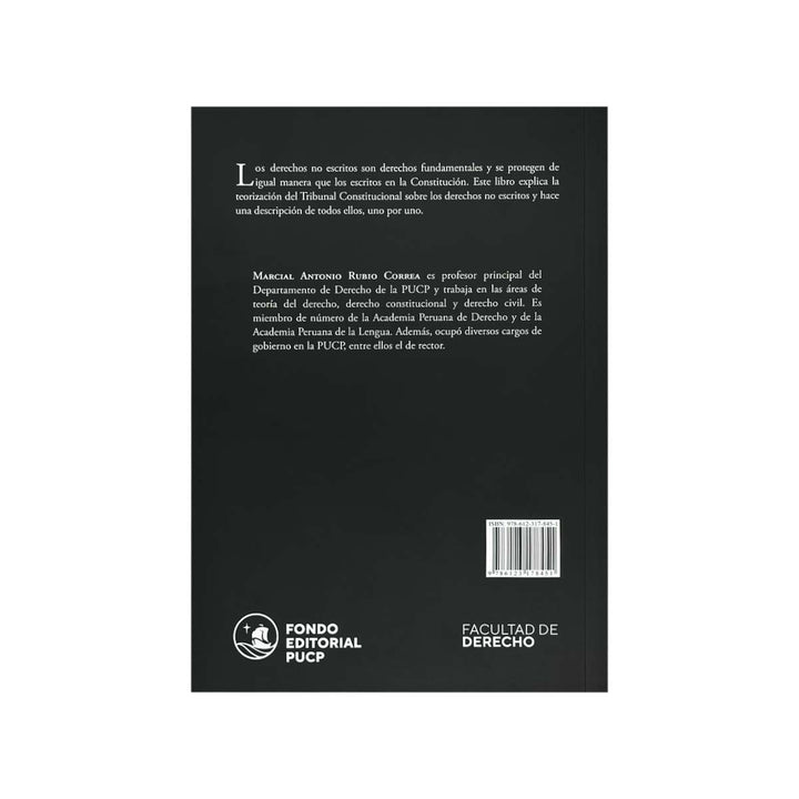 Contracubierta del libro Los Derechos Fundamentales no Escritos y Análogos.