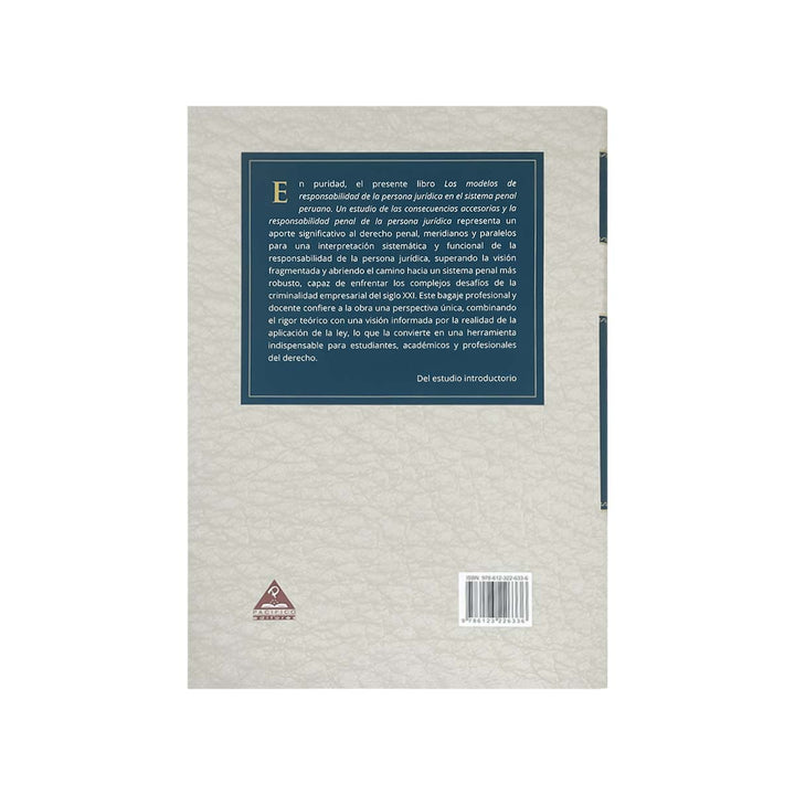 Contracubierta del libro Los Modelos de Responsabilidad de la Persona Jurídica en el Sistema Penal Peruano.