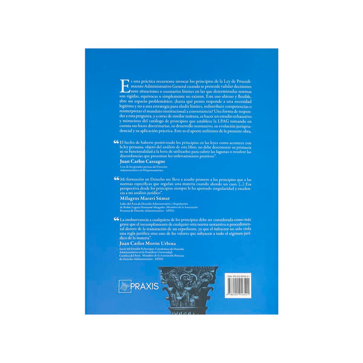 Contracubierta del libro Los Principios del Procedimiento Administrativo.