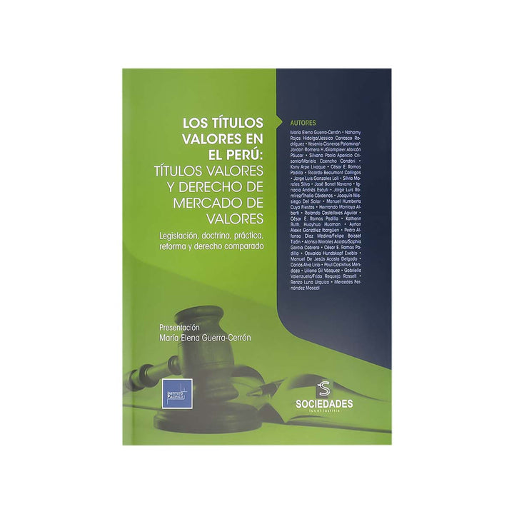 Cubierta del libro Los Títulos Valores en el Perú, Títulos Valores y Derecho de Mercado de Valores.