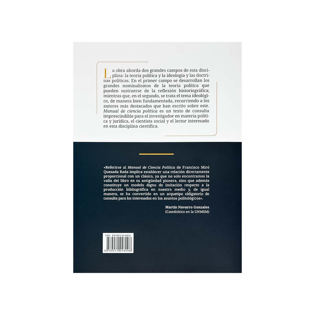 Contracubierta del libro Manual de Ciencia Política.