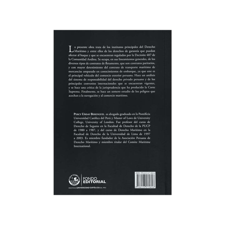 Contracubierta del libro Manual de Derecho Marítimo.