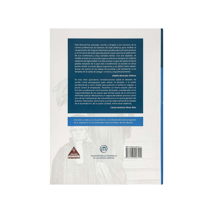 Contracubierta del libro Manual de Derecho Procesal.