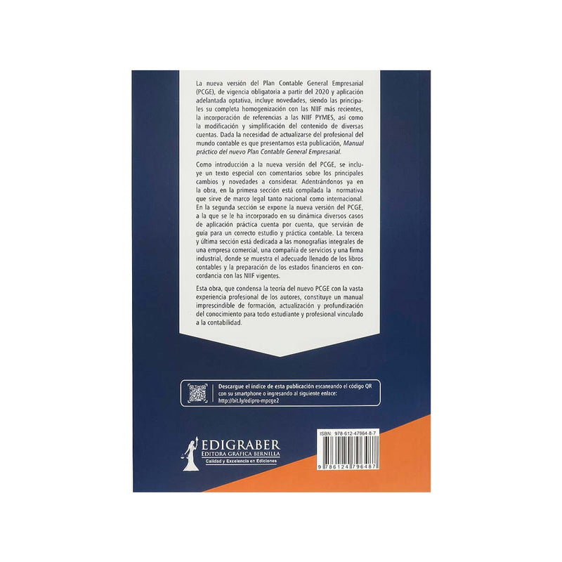 Contracubierta del  libro Manual Práctico del Nuevo Plan Contable General Empresarial: Edición Especial.