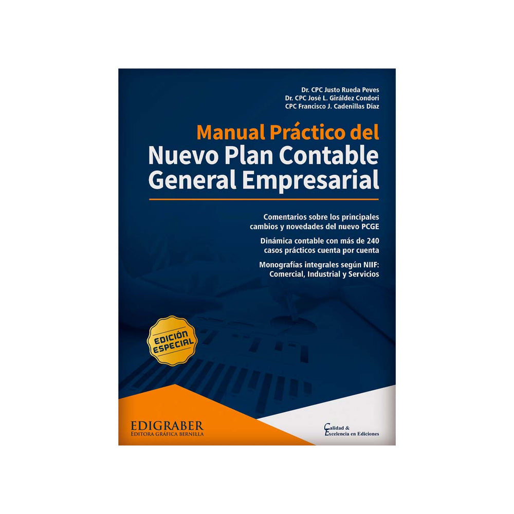 Cubierta del libro Manual Práctico del Nuevo Plan Contable General Empresarial: Edición Especial.