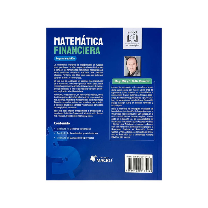 Contracubierta del libro Matemática Financiera: Segunda Edición.