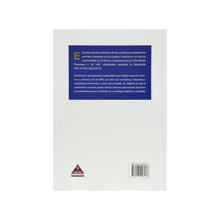 Contracubierta del libro Nuevo PCGE Concordado y Anotado con las NIIF, las Normas Tributarias y Societarias.