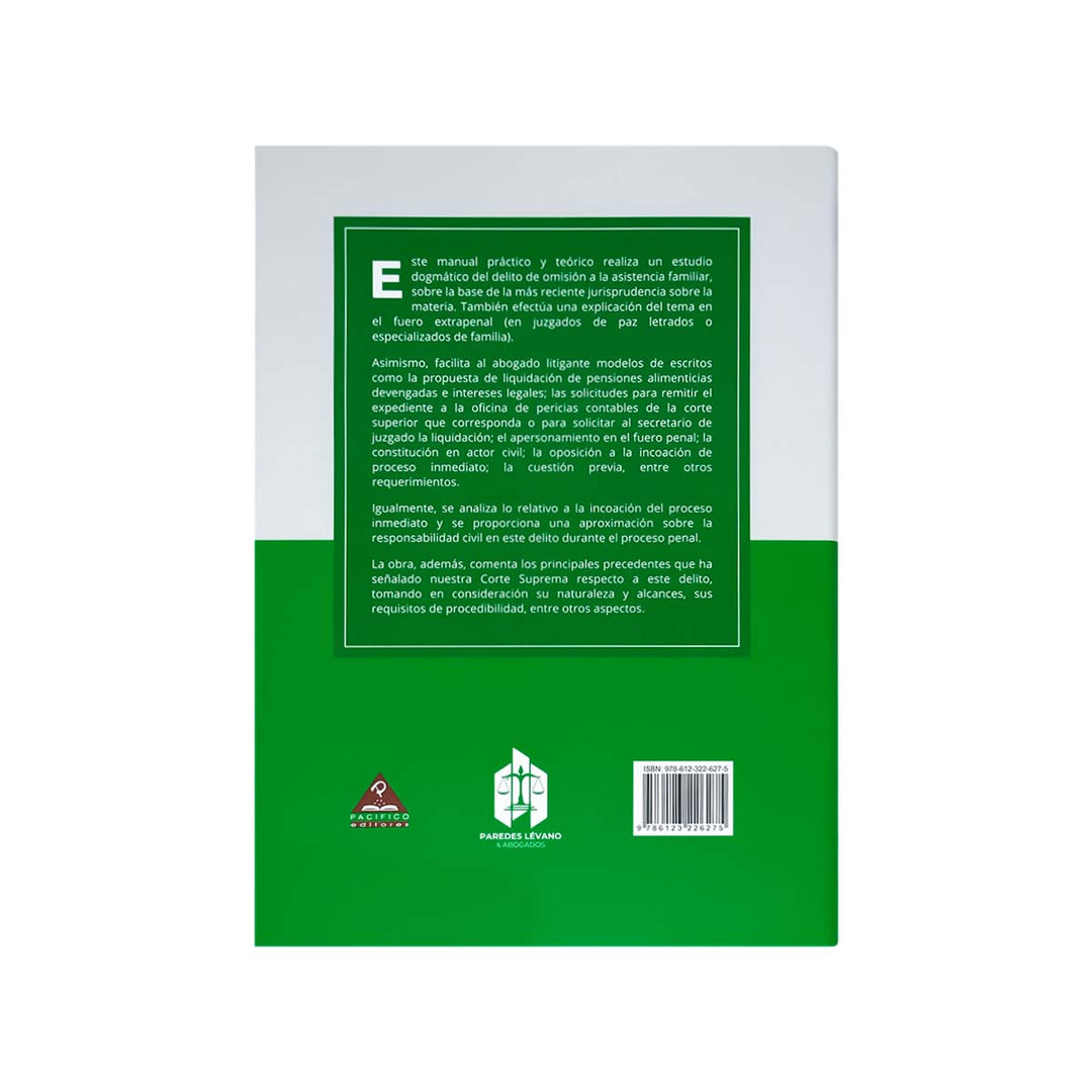 Contracubierta del libro OAF: Manual del Delito de Omisión a la Asistencia Familiar.