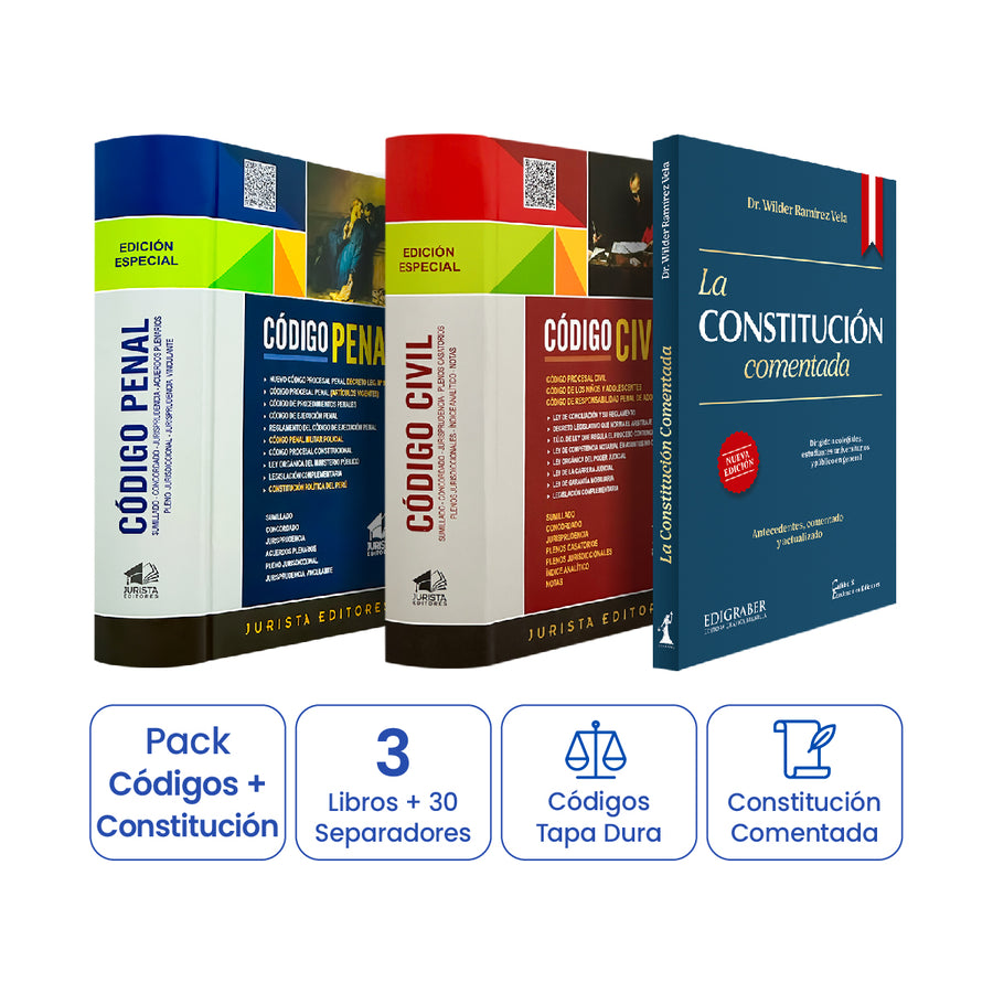 Pack Códigos Civil y Penal (Tapa Dura) + Constitución.