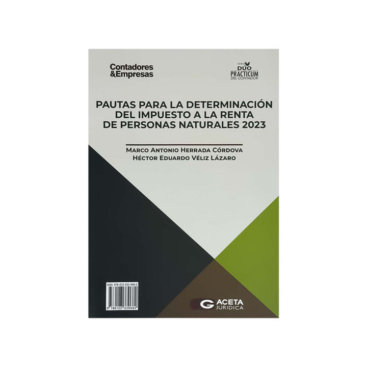 Cubierta del libro Pautas para la Determinación del Impuesto a la Renta de Personas Naturales 2023.