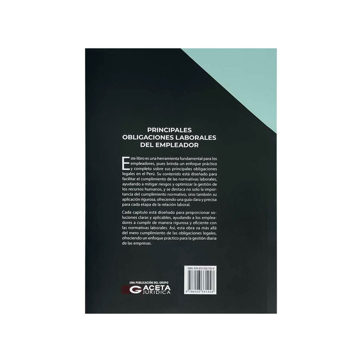 Contracubierta del libro Principales Obligaciones Laborales del Empleador.