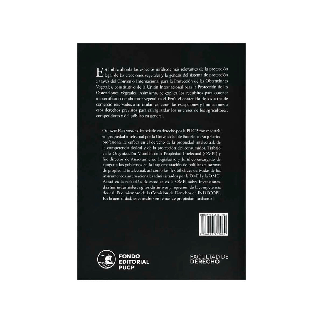 Contracubierta del libro Protección de las Obtenciones Vegetales.