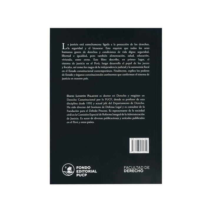 Contracubierta del libro Sistema de Justicia en el Perú.