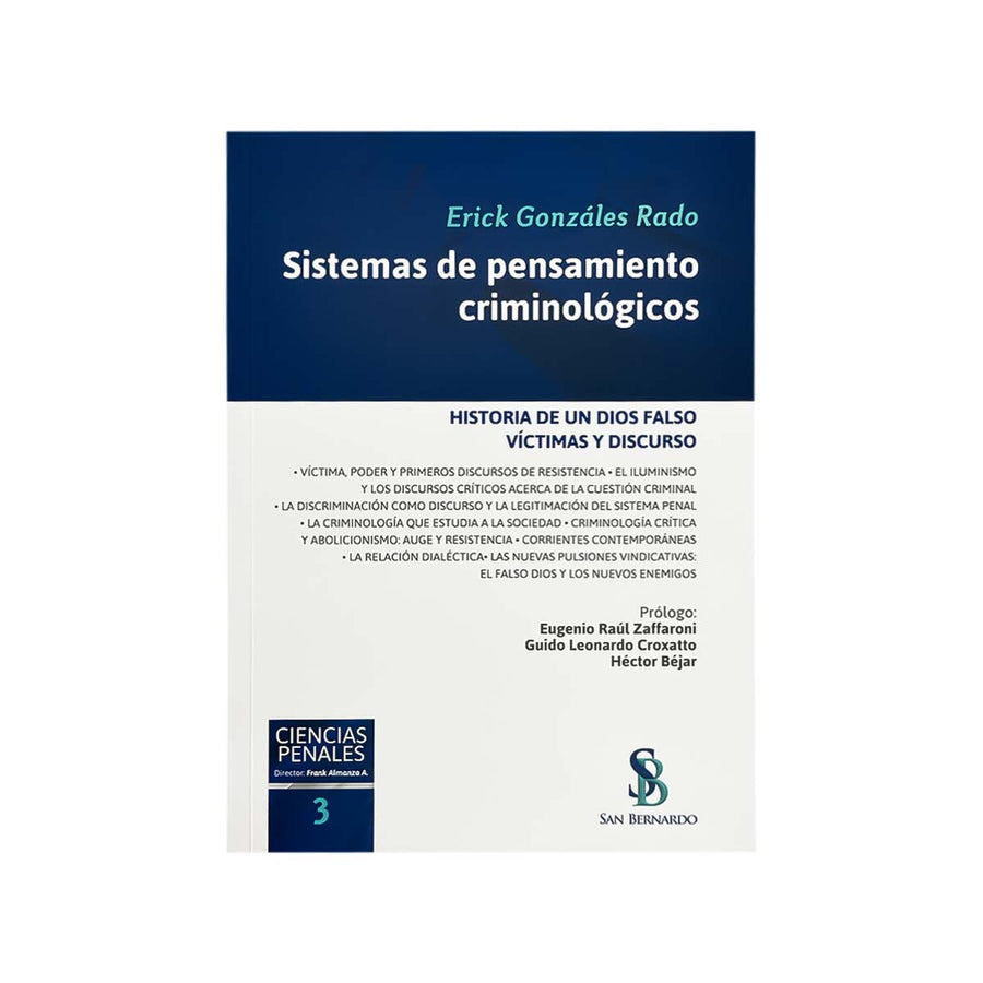 Cubierta del  libro Sistema de Pensamiento Criminológicos.