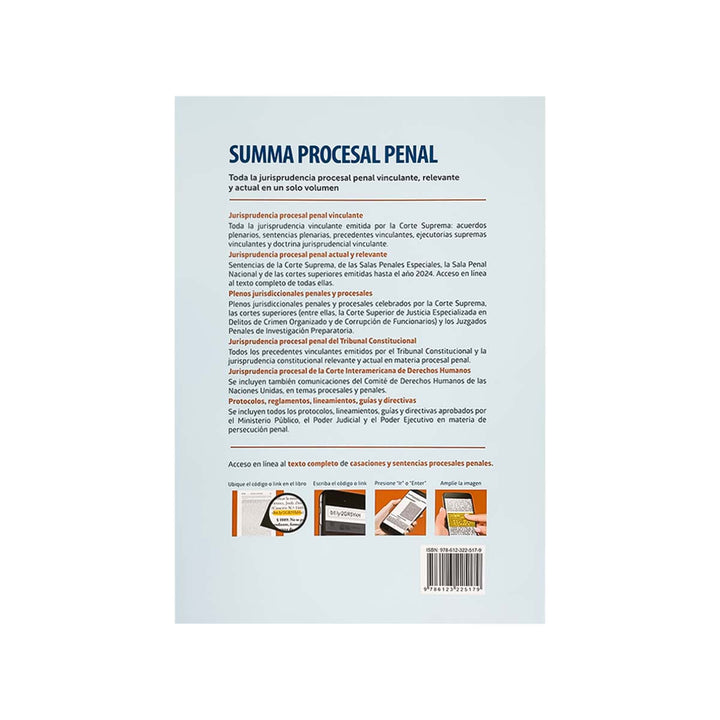 Contraportada del libro Summa Procesal Penal.