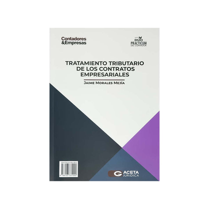 Cubierta del libro Tratamiento Tributario de los Contratos Empresariales.