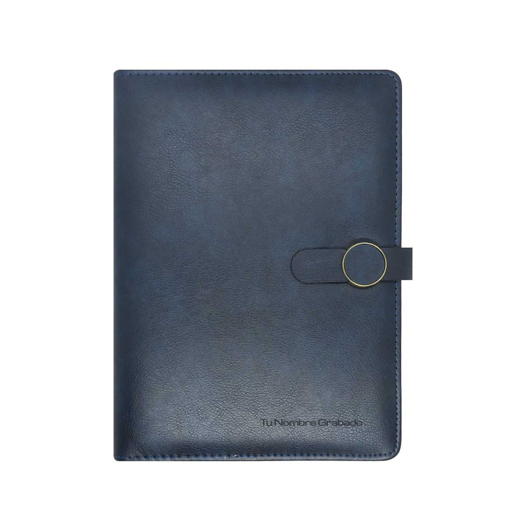 Libreta Ejecutiva Pioner Azul + Grabado + 100 Hojas de Repuesto