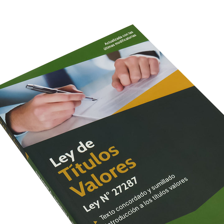 Ley de Títulos Valores: Ley 27287