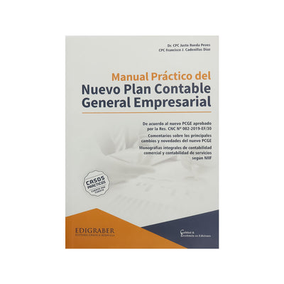 Cubierta del libro Manual Práctico del Nuevo Plan de Cuentas Empresarial vigente al 2020, edición estándar.