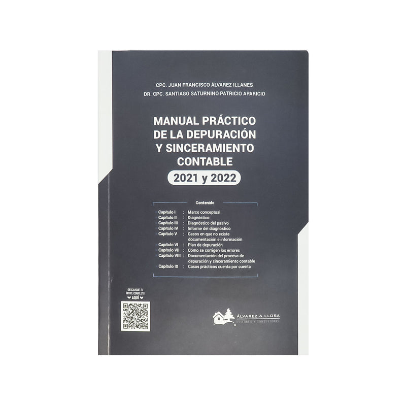 Cubierta del libro Manual Práctico de la Depuración y Sinceramiento Contable, el cual incluye ejemplos para realizar el Plan de trabajo de sinceramiento contable.