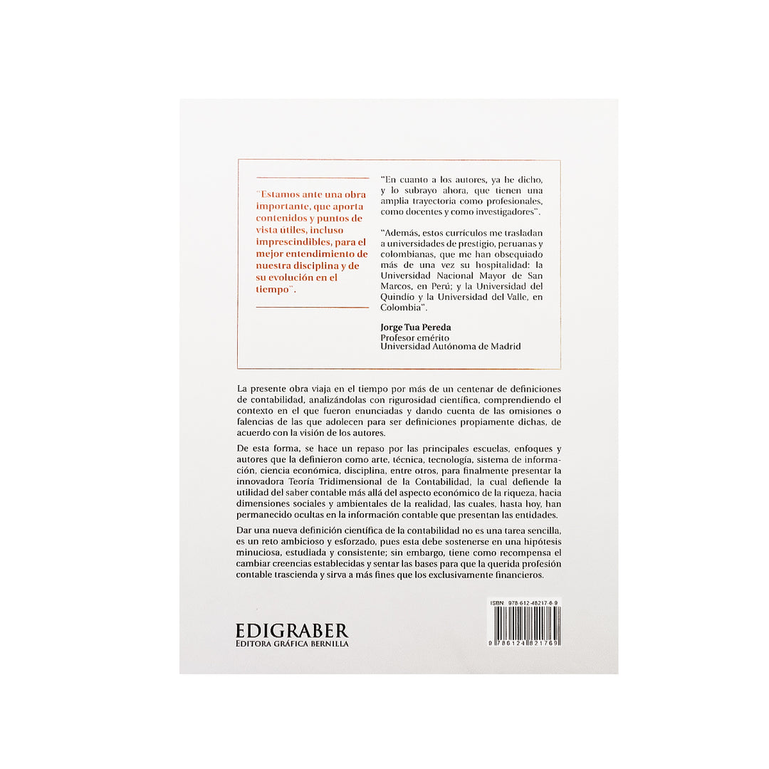 Contracubierta del libro ¿Qué es la Contabilidad? de Percy Vilchez Olivares, Eutimio Mejía Soto, Omar De Jesús Montilla Galvis, y otros.