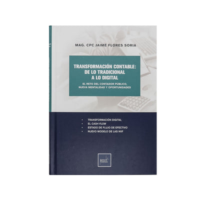 Cubierta del libro Transformación contable: de lo tradicional a lo digital; el cual habla de la contabilidad en el futuro.