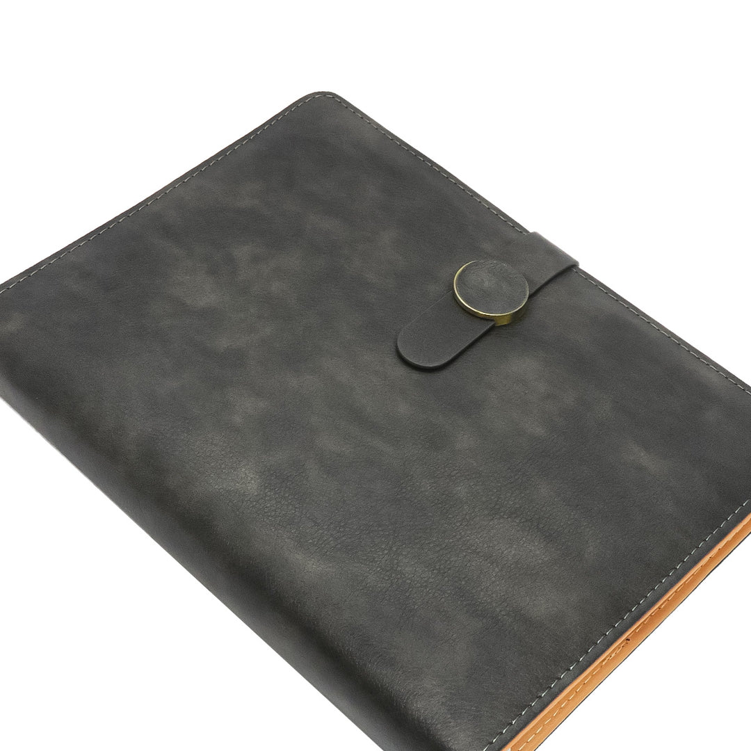 Libreta Ejecutiva Pioner Gris + Grabado + 100 Hojas de Repuesto