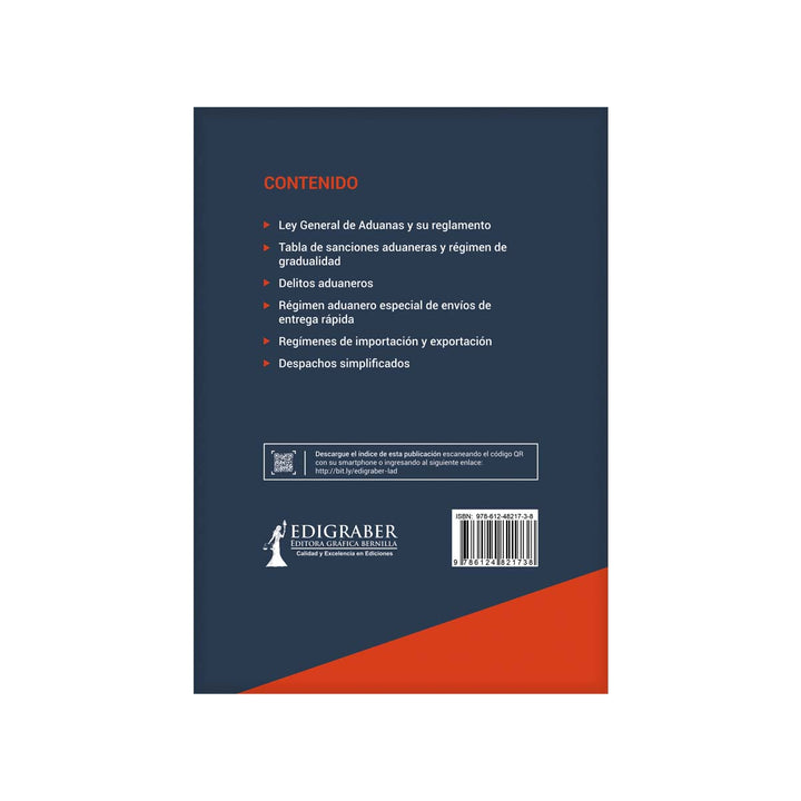Contracubierta del libro Legislación Aduanera: Ley General de Aduanas y Normas Complementarias.